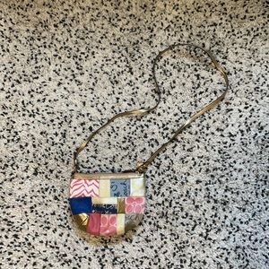 Multicolored coach over shoulder bag purse